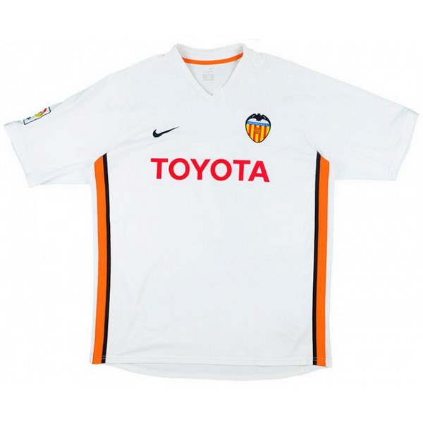 Camiseta Valencia Replica Primera Ropa Retro 2006 2007 Blanco